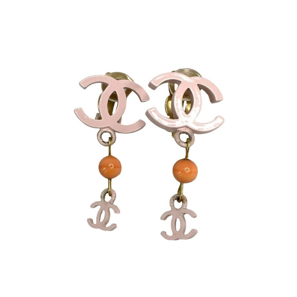 CHANEL Authentic Pink Logo Earrings - Picture 3 of 5